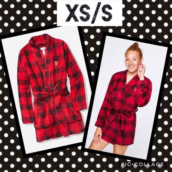 PINK Victoria's Secret Other - VS Pink plaid robe Xs/s new
